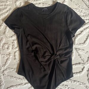 Express Black Waist Knot Bodysuit (M)